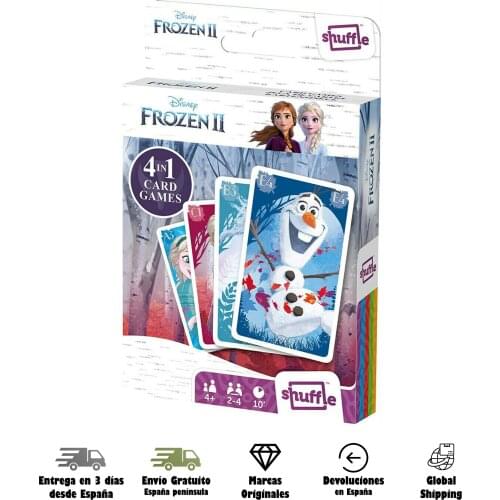 FROZEN II, card deck 4 games table in 1 Elsa Olaf Seven Ana Disney games kids families, donkey, snap and FROZEN action 2