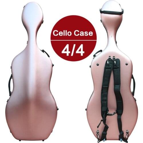 Cello Case 4/4 Carbon Fiber Composite Material Light/Strong golden treads
