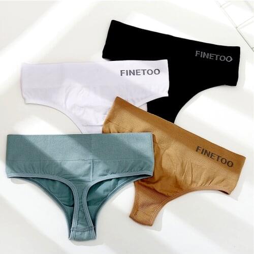 FINETOO Sexy Thongs Women Panties G-String Female Underpants Seamless Comfortable Intimate Underwear High-Rise Thong Lingerie