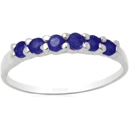 CoLife Jewelry Simple 925 Silver Sapphire Ring 2.2mm 100% Natural Sapphire Silver Ring for Daily Wear