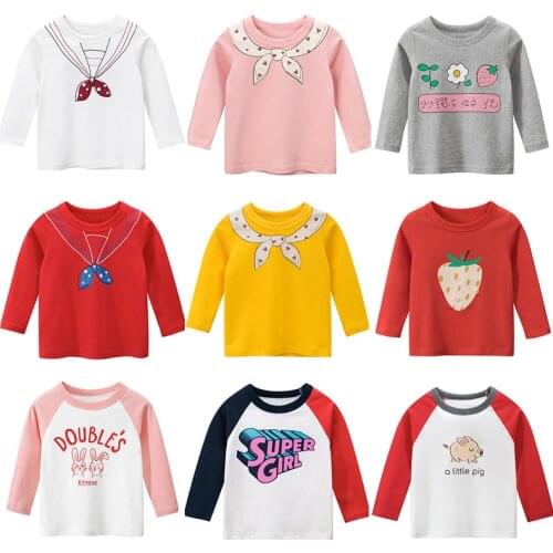 Girls T-Shirts Fashion Cotton Boys Children Kids Long Sleeves Cartoon Print T shirts Baby Child Tops Clothing Tee New 2020