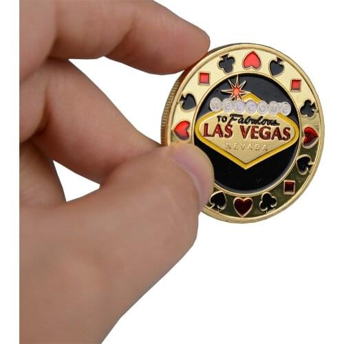 Hot Quality Poker Card Guard Protector Metal Token Coin with Plastic Cover Texas Poker Chip Set Poker LAS VEGAS Button Game