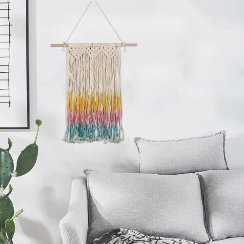 Wall Hanging Macrame Tapestry Color Boho Nordic Style New Fashion Bedroom Show Window Decor Hand Woven Creative Handicraft
