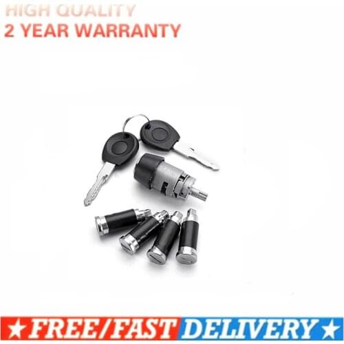 4pcs Door Lock Barrel Set with 2Keys for VW Transporter T4 1990-2003 701837205 701837206 701837210