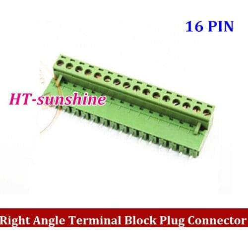 NEW 5.08mm Pitch Right Angle 16 Pin 16 way Screw Terminal Block Plug Connector 2EDG5.08mm