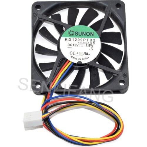 New Cooling Fan KD1209PTB2 DC12V 1.8W Four Pins Square Cooler