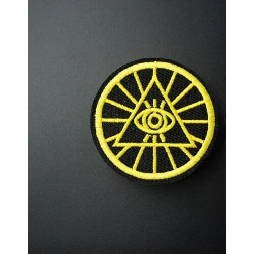 Pyramid:5.3x5.3cm Iron On Patches Sewing Embroidered Applique for Jacket Clothes Stickers Badge DIY Apparel Accessories