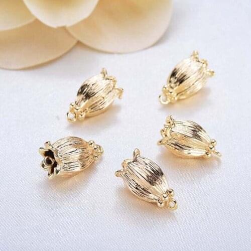 20pcs/lot 16*9MM Flowers bud Pendant with real gold plated Charms pendant DIY handmade jewelry accessories