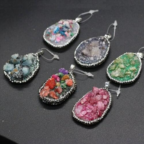 1pcs Natural Stone Pendant Irregular Shape Charm for Women Gifts Jewelry Making Bracelet Necklace Accessories Size 30x50-35x55mm