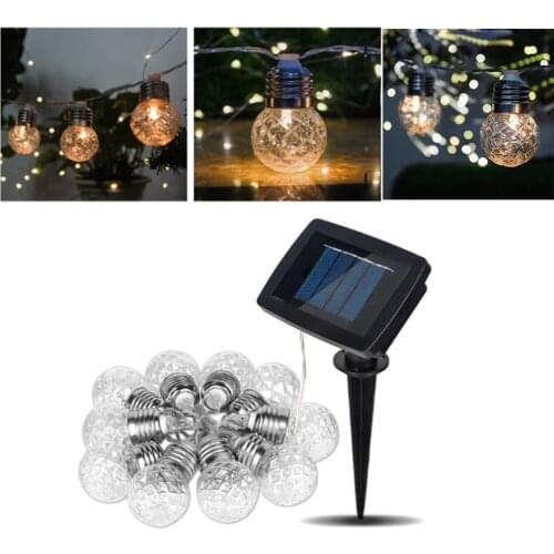 Holiday String Lights Solar Lamp LED Lights Holiday Christmas Party Decorations For Garden Outdoor Waterproof Solar LED Bulb