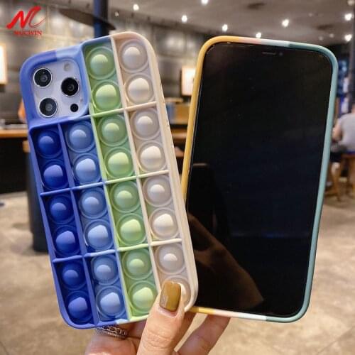 Push It Bubble Case for iPhone 12Pro 12 11 Pro Max 11Pro X Xs Xr 7 8 Plus Fidget Reliver Stress Antistress Sensory Soft Cover