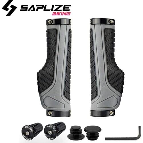 SAPLIZE Bike Handlebar Grips, Multi Colors/Design Optional, Ergonomic Design, Aluminum Double Lock-on, Mountain Bike Grips, MTB