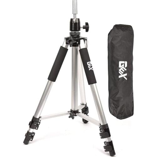 Silvery Tripod Training Doll Head Mannequin Head Wig Manikin Canvas Block Head Stand Aluminium Alloy Round Leg Strong Stable