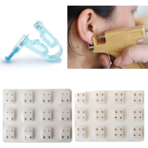 12 Pairs Gold Ear Piercing Earrings Set Hypoallergenic Mini 3mm CZ Studs Jewelry Drop Shipping
