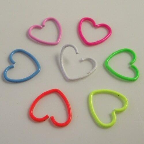 2 Piece 18G neon Color Heart Earring Nose Ring Tragus Piercing Labret Anodized Seamless Endless Tragus Cartilage Hoop Ring
