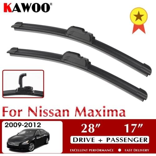 KAWOO Wiper Front Car Wiper Blades For Nissan Maxima 2009-2012 Windshield Windscreen Front Window Accessories 28"+17" LHD RHD