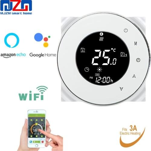 MJZM 3A-6000-WiFi Thermostat Water Heating Round Smart Temperature Controller Negative LCD Touch Screen Thermoregulator