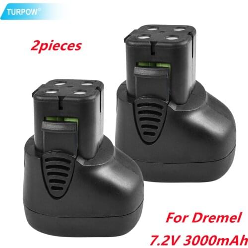 Turpow 2pecs For Dremel 757-01 7700-01 7700-02 L10 Replacement Battery 7.2V 3000mAh NI-MH battery