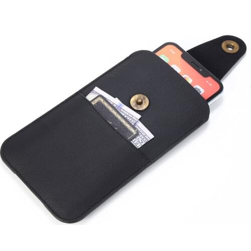 Universal 4.0-6.5 inch models cellphone Ultra-thin PU Leather Waist Bag for Iphone Pouch for Samsung Clip Cellphone Holster