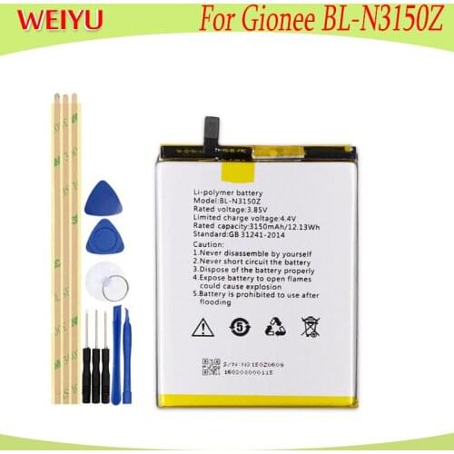 WEIYU 3150mAh battery For Gionee BL-N3150Z phone Replacement Batteries For Gionee BL-N3150Z Phone +Tools