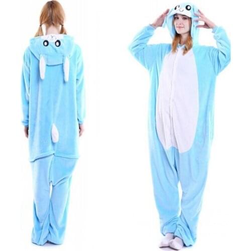 Women Cute Homewear Men Women Rabbit Onesie Flannel Warm Kigurumi For Adults Overall Cosplay Costume Cartoon Animal Pajamas
