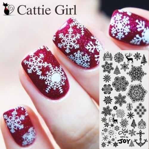 1pcs ChristmasSnowflake Marble Smoke Nail Stamping Plates Stamping Line Flower Nails Design Nail Images Nail Art Set