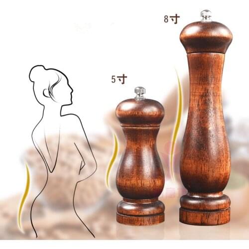 1PC Classical Wooden Oak Pepper Spice Salt Corn Mill Grinder Muller 5 8 Inch Kitchen Accessories Wooden Pepper Grinder OK 1154