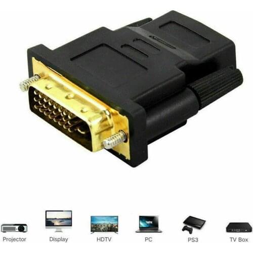 DVI-D Male (24 1 pin) to HDMI Female (19-pin) HD HDTV Monitor Display Adapter T0A6