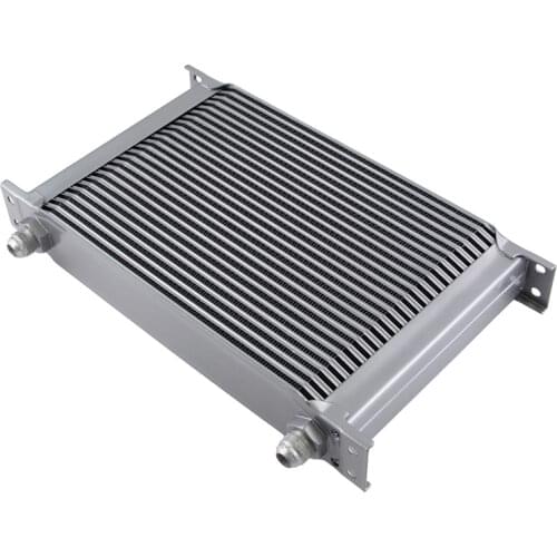 OIL COOLER - 25 ROW ENGINE OIL COOLER - 3/4"UNF16 AN-8 - ALUMINIUM OIL COOLER Black