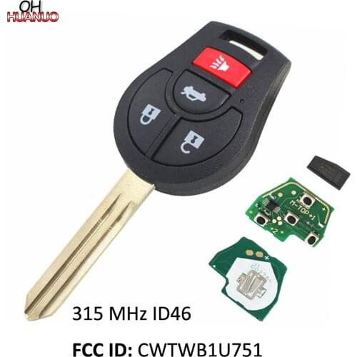 3+1 Buttons Remote Key Fob for Nissan 4 Buttons 315Mhz With id46 Chip (VDO) FCC ID: CWTWB1U751