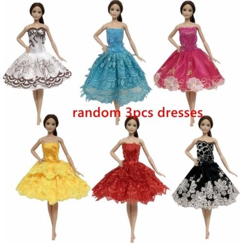 3pcs/lot Random Ballet Tutu Dress For Barbie Doll Clothes Evening Dresses Clothes For Barbie Dolls Outfits 1/6 Doll Accessories