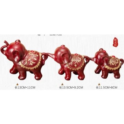 3 only Elephant ornament animal garden statue crafts living room Porch home decoration inviting money Front tabletop Office