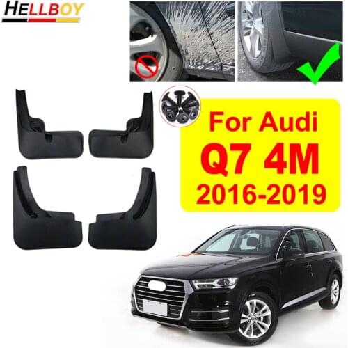 4pcs Car Fender Mud Flaps Splash Guard For Audi Q7 4M 2016 Mods Front Rear Mudguards Mudflaps Auto Accessories 2017-2019