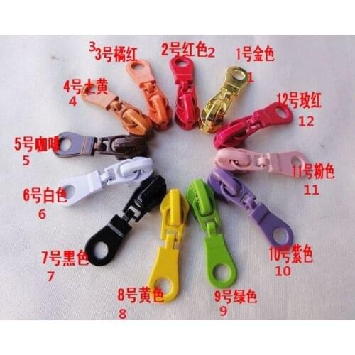 5# nylon zipper pull colorul 10pcs/lot bags kids clothing pillow cover zipper slider diy sewing accessories