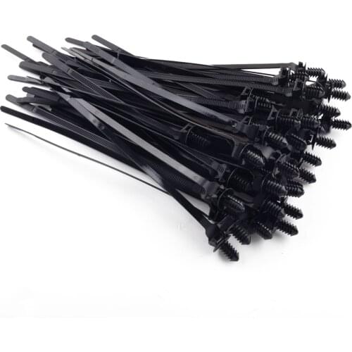 50pcs/Set Universal Nylon Push Clips Wire Tie Released Zip Straps Pipe Cable Fastener Bundle Band