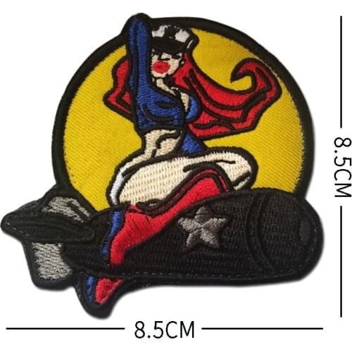 Goddess of Luck Sexy Girl Badge Embroidered Velcro Applique Tactical Military Patch Personality Cloth Bag Backpack Stickers