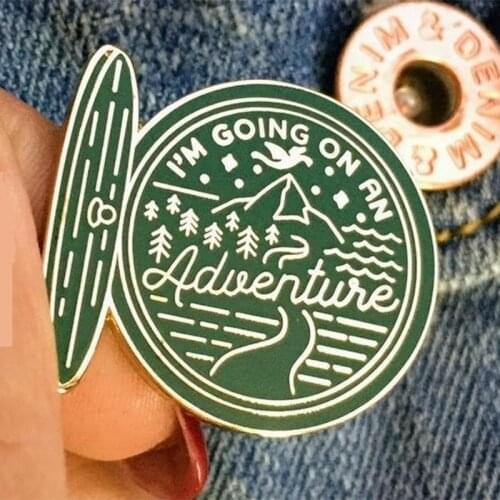 I'm Going On An Adventure Brooch Pins Enamel Metal Badges Lapel Pin Brooches Jackets Jeans Fashion Jewelry Accessories