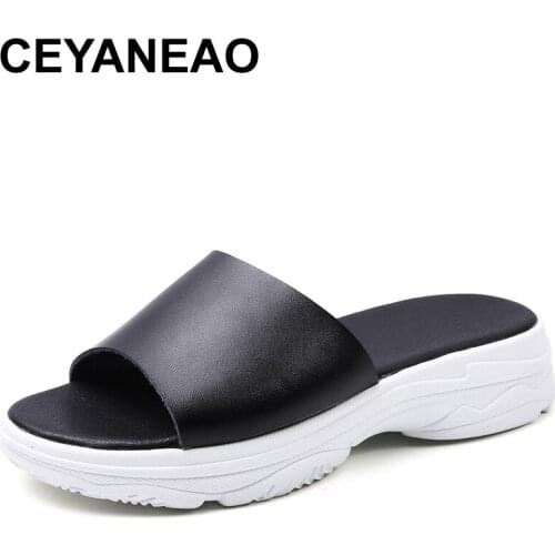 CEYANEAOwoman slippers 2020 new slippers women indoor home summer beach outdoor slides ladies Slipers platform Mules shoes woman