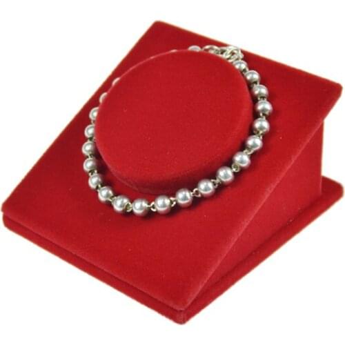 Gold high-grade jewelry red velvet bracelet window counter jewelry display rack 8.5*8.5*5cm