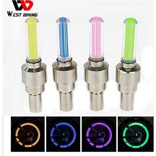 WEST BIKING Cycling Wheel Spoke Light Bicycle Tire Bike Wheel Spoke LED Light Cycle Bicycle Flash Light Bike Night Warning Lamp