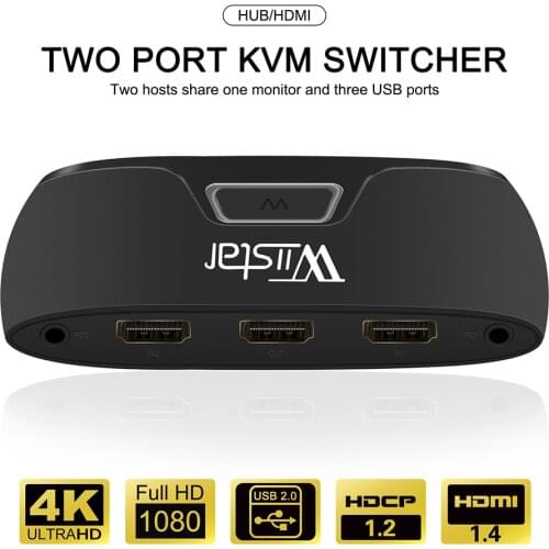 HDMI KVM Switch 2 Port 4K USB Switch KVM HDMI Switcher Box for 2PC Sharing Printer Keyboard Mouse KVM Switch