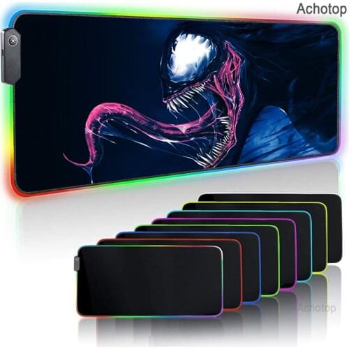 Anime RGB Gaming Mouse Pad Big Mousepad Large Anti-slip XXL Mouse Carpet Keyboard Desk Mat for Laptop LED Lighting Play Mat