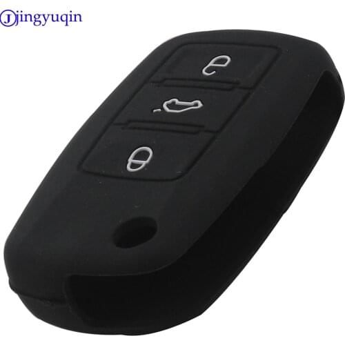 Jingyuqin New Remote Car Key Fob Silicone Case Cover Protector For Volksvogen VW SEAT ALTEA TOLEDO LEON Cupra 3 Buttons