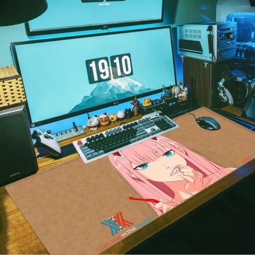 Anime Darling In The Franxx Sexy Girl gamer play mats Mousepad Computer Gaming Mousepad Anti-slip Natural Rubber Locking Edge