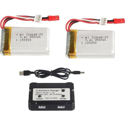 7.4V 850mAh 703048 Lipo Battery For MJXRC X600 Udi U829A U829X HQ907 RC Li-po battery 7.4 V 850mAh JST plug