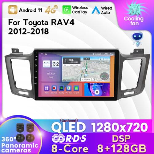 MEKEDE 1280x720 6G+128G Android 10 4G LTE Car Radio Multimedia Navigation GPS For Toyota RAV4 2012 2013 2014-2018 2 Din no DVD