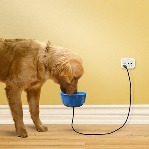 Pet Dog Cat USB Heated Pet Feed Bowls Water Bowl Heated Pet Feed Bowl Cage Feeder Automatic Constant Temperature Bowl Wholesale