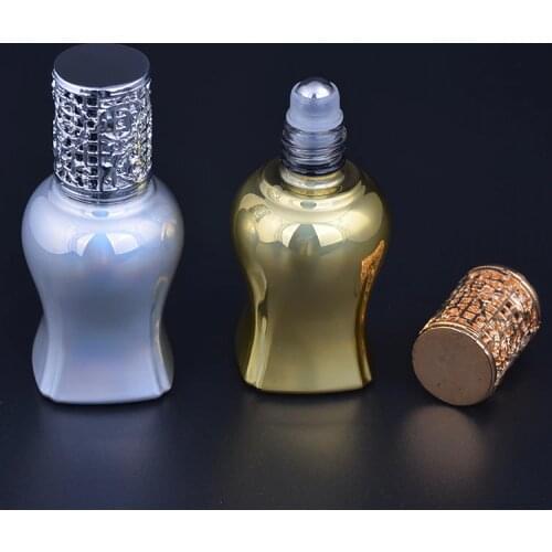 MUB - Stylish 10ml UV Glass Parfum Perfume Das Mulheres Portable Travel Mini Refill Bottles Steel Roll On Bottle