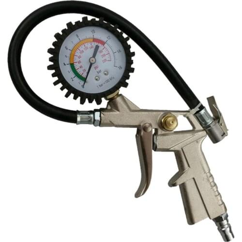 Multi-Function Inflator Car Tire Pressure Gauge Inflation Monitoring Dial Inflatable Meter Aluminum Alloy