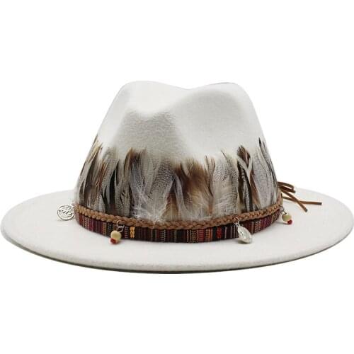 New Brand Soft Wool Felt Hats Floppy Wide Brim Fedora For Women men Snake skin Jazz Cap Lady Winter Panama Hat